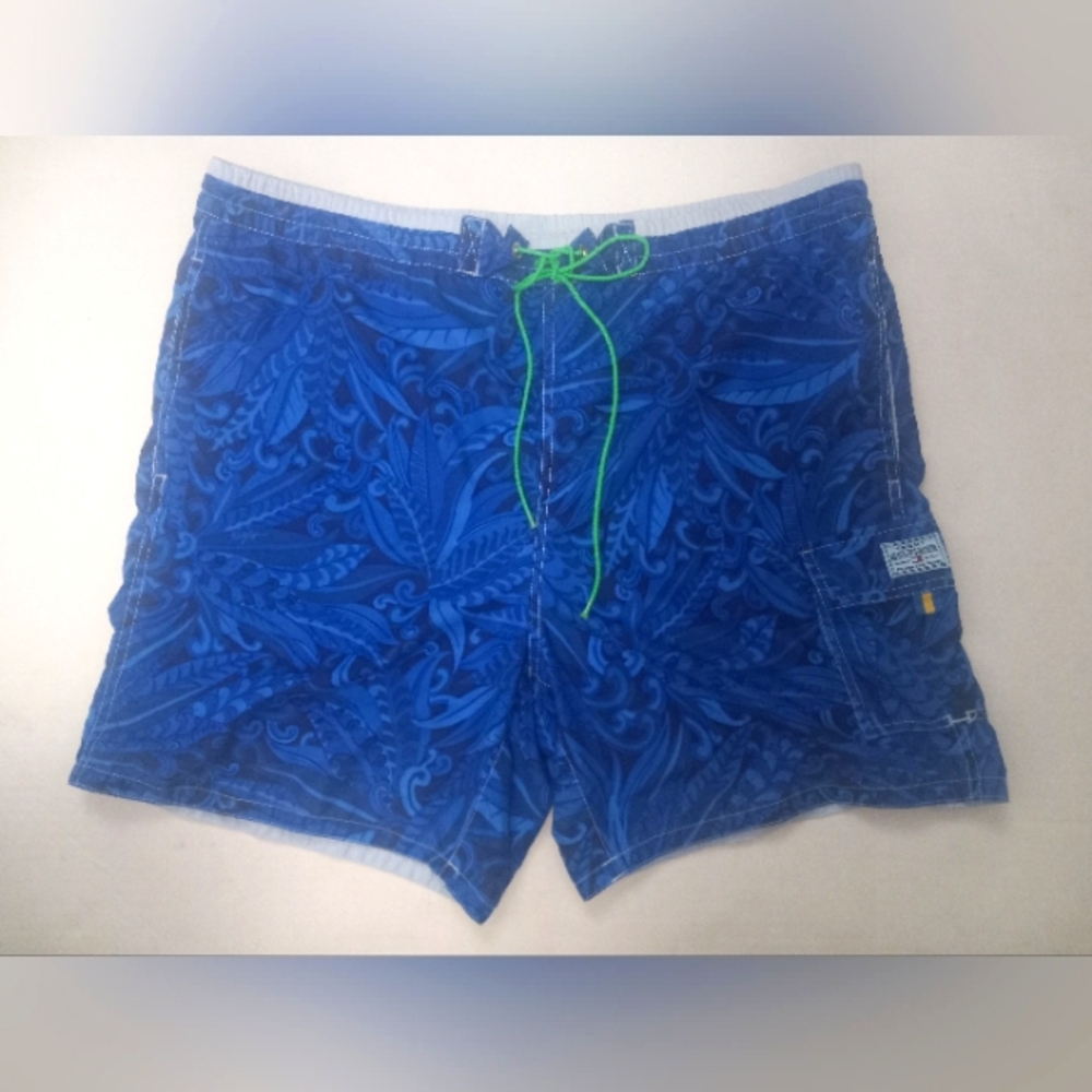 Tommy Hilfiger Blue Floral Swim Trunks Mens Medium Beach/Pool/Fun/Summer